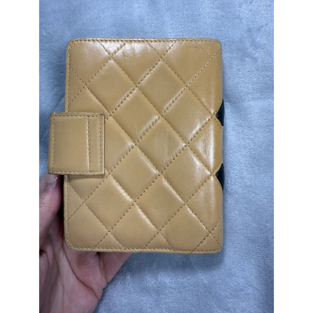 Chanel Quilted Cambone Agenda/Passport Holder Tan/Black - Picture 7 of 15